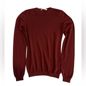 Suistudio Women’s 100% Merino Wool Crewneck Sweater XS Burgundy